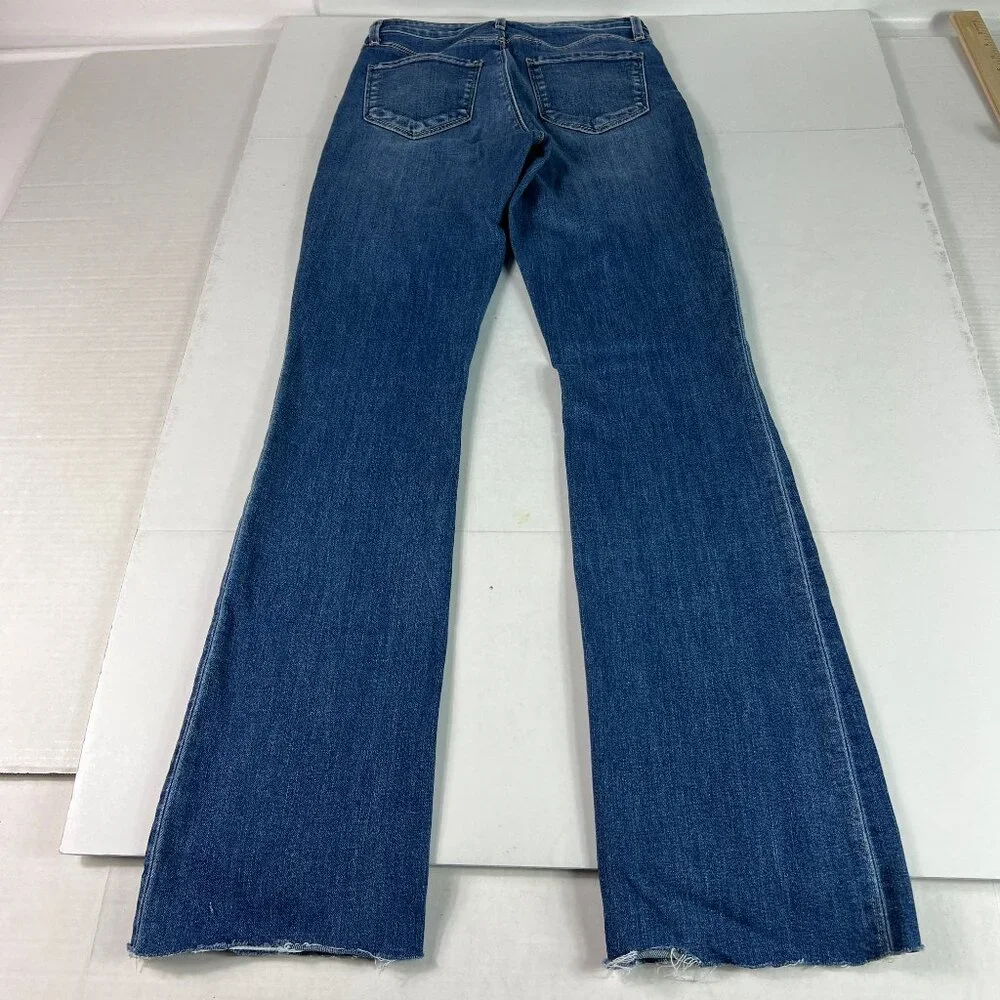 L'agence Jean Women 26x31* Ruth Straight Blue Faded Raw Hem Stretch Denim Tag 25 - Picture 10 of 16